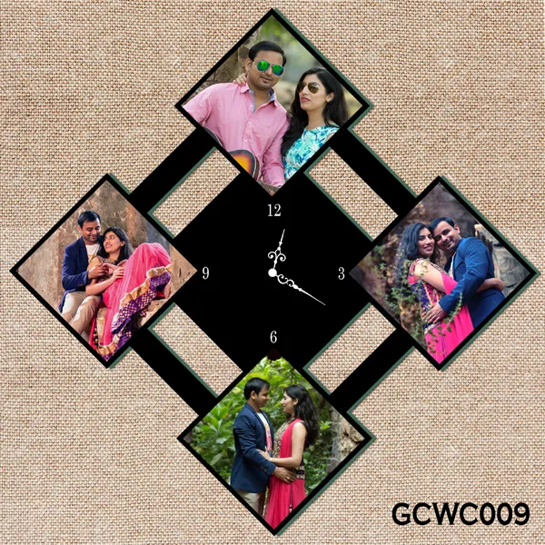 Wood_Personalized_Photo_Wall_Clock
