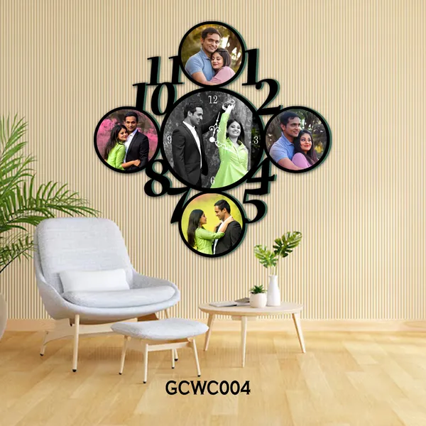 Wood_Personalized_Photo_Wall_Clock