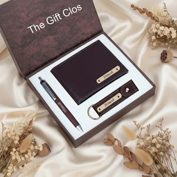 Personalized_Men’s_Wallet,_Pen_&_Keychain_Combo