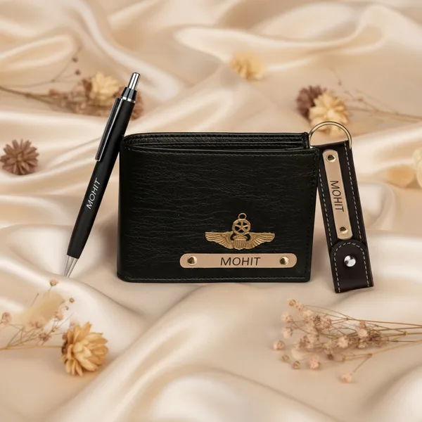 Personalized_Men’s_Wallet,_Pen_&_Keychain_Combo