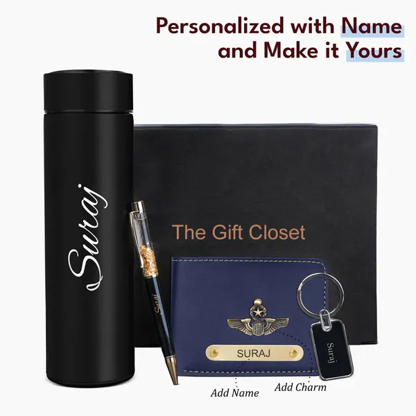 Personalized_Wallet_Key_Chain_Pen_Combo_With_Temperature_Water_Bottle