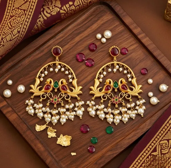 Divyashree_Earrings_Gold_&_White_Alloy_With_Plating