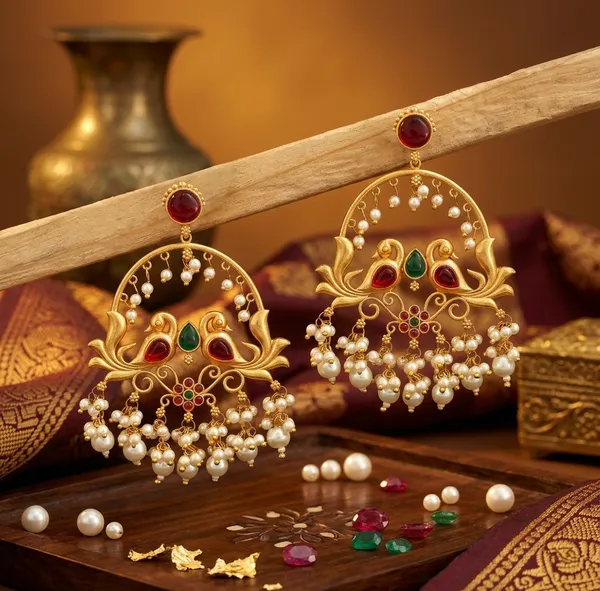 Divyashree_Earrings_Gold_&_White_Alloy_With_Plating