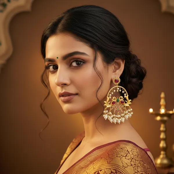 Divyashree_Earrings_Gold_&_White_Alloy_With_Plating