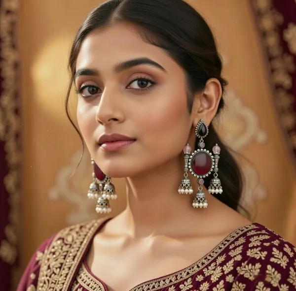 Shobhana_And_Plating_Sulekha_Jhumki_Earrings_Multicolor_Alloy_With_Plating__(Pack_Of_2)
