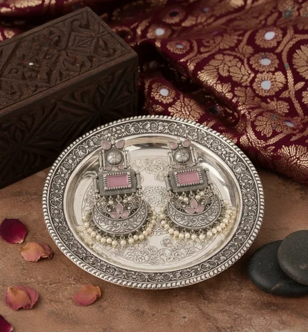 Maitreyi_Peacock_And_Kimaya_Jhumki_Earrings_Multicolor_Alloy_With_Plating__(Pack_Of_2)