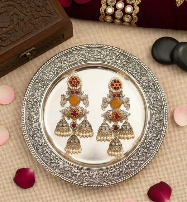 Uttara_Earrings_Multicolor_Brass_With_Plating_Dharma_And_Plating__(Pack_Of_2)