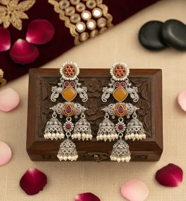Uttara_Earrings_Multicolor_Brass_With_Plating_Dharma_And_Plating__(Pack_Of_2)