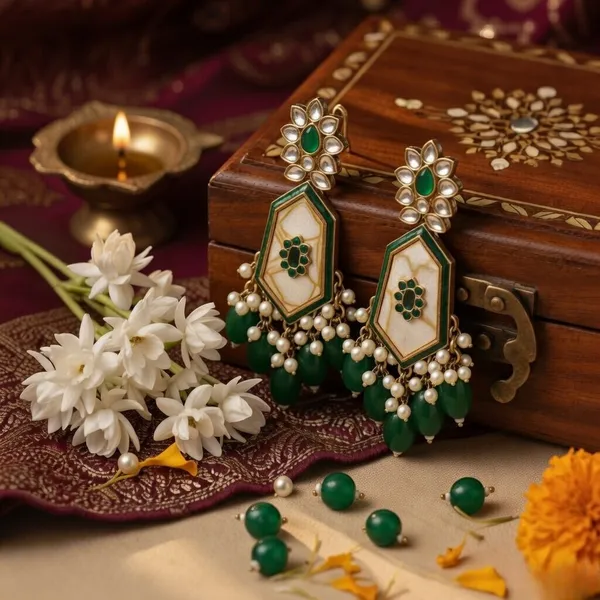 Lavanya_And_Plating_Yashodhara_Jhumki_Earrings_Multicolor_Alloy_With_Kundan_Stones(Pack_Of_2)