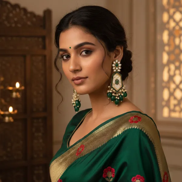 Lavanya_And_Plating_Yashodhara_Jhumki_Earrings_Multicolor_Alloy_With_Kundan_Stones(Pack_Of_2)