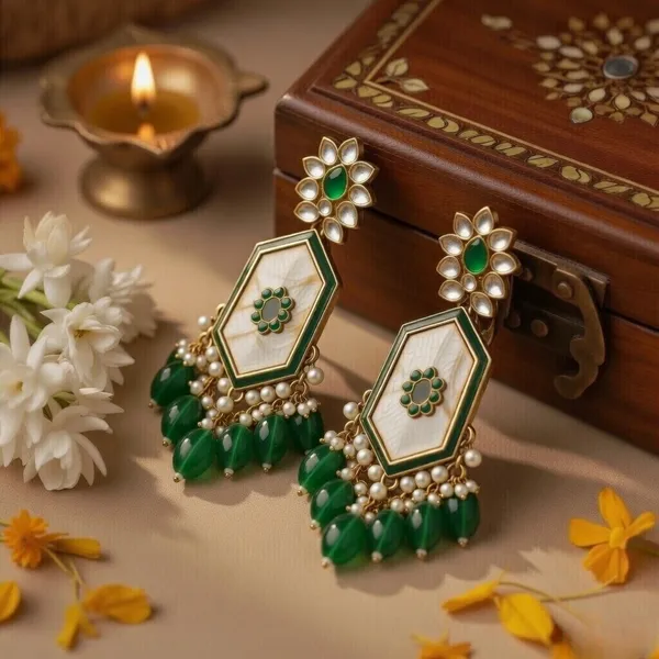 Lavanya_And_Plating_Yashodhara_Jhumki_Earrings_Multicolor_Alloy_With_Kundan_Stones(Pack_Of_2)