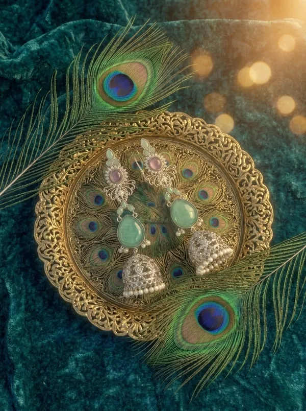 Kaurwaki_And_Mitaali_Jhumki_Earrings_Multicolor_Alloy_With_Plating__(Pack_Of_2)