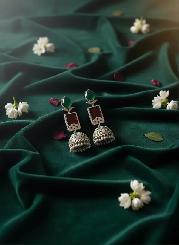 Kaurwaki_And_Mitaali_Jhumki_Earrings_Multicolor_Alloy_With_Plating__(Pack_Of_2)