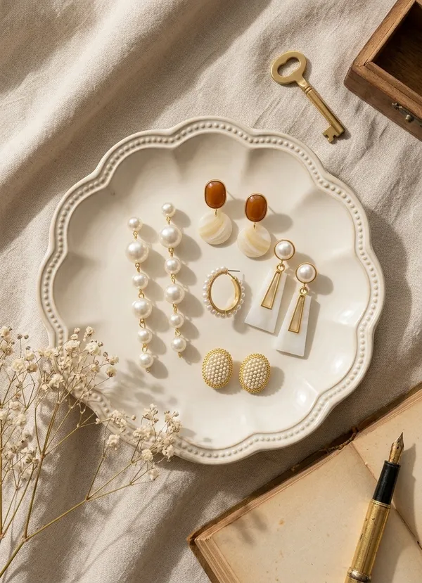 Sushmita_Pearl_Earrings_Set_White_&_Gold_Brass_With_Artificial_Pearls_(Set_Of_5)