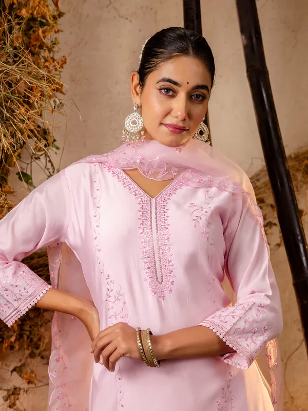 Light_Pink_Embroidered_Silk_Suit_Set_With_Dupatta_For_Women