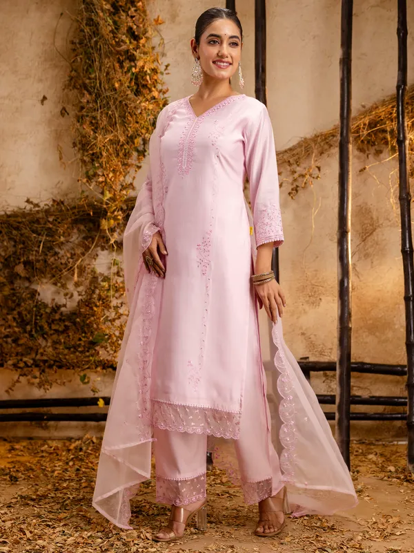 Light_Pink_Embroidered_Silk_Suit_Set_With_Dupatta_For_Women