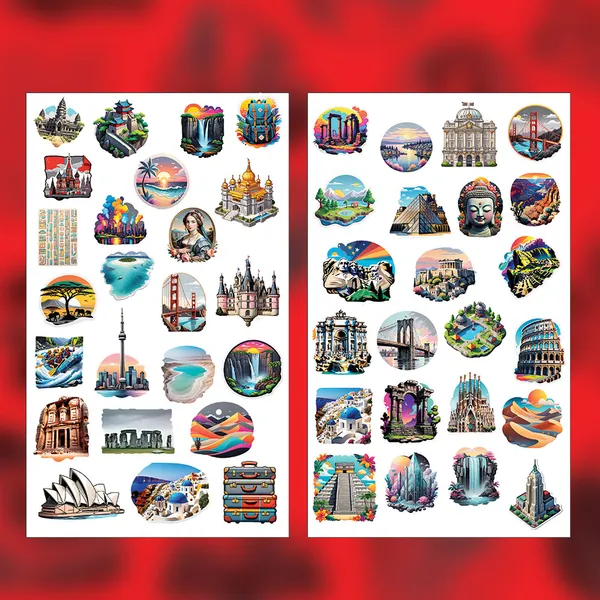 Travel_Destinations_Sticker_Pack_-_50_Colorful_Waterproof_Landmark_Stickers