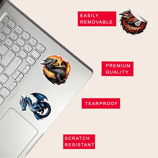 Dragon_Design_Decorative_Stickers_for_Laptops,_Phones_&_Gadgets_(Set_of_5)