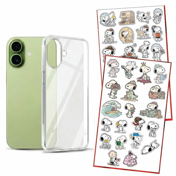 Combo_of_iPhone_17_Anti_Yellow_Case_and_Snoopy_Sticker