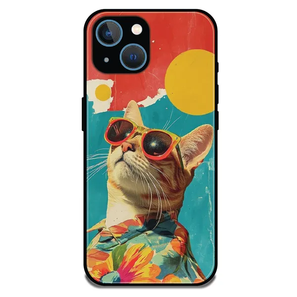 iPhone_15_Cool_Cat_Summer_Glossy_Metal_Silicone_Case