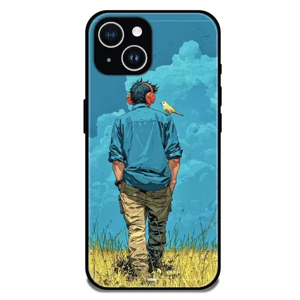 iPhone_15_Plus_Dreamer_in_Blue_Clouds_Glossy_Metal_Silicone_Case