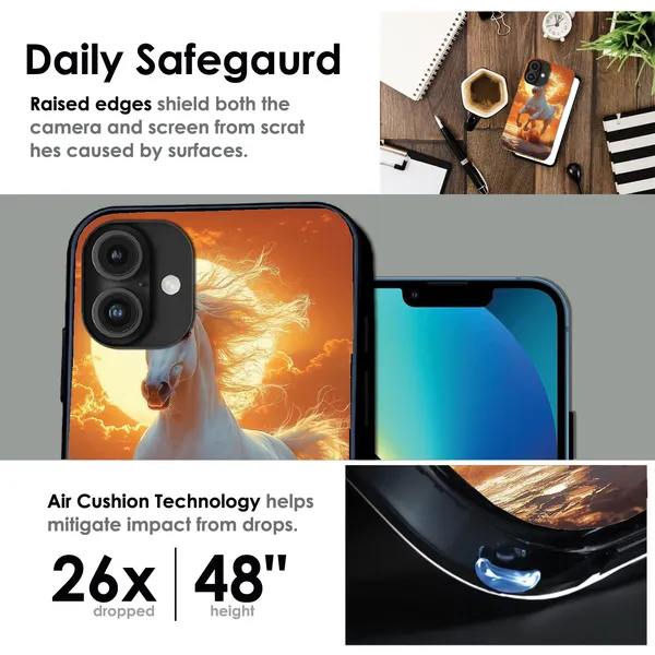 iPhone_15_Plus_Majestic_White_Horse_Sunset_Glossy_Metal_Silicone_Case