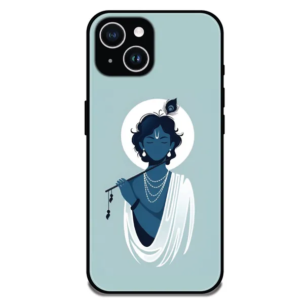 iPhone_15_Plus_Minimal_Krishna_Flute_Art_Glossy_Metal_Silicone_Case