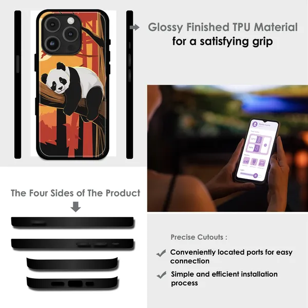iPhone_15_Pro_Sleeping_Panda_Sunset_Glossy_Metal_Silicone_Case