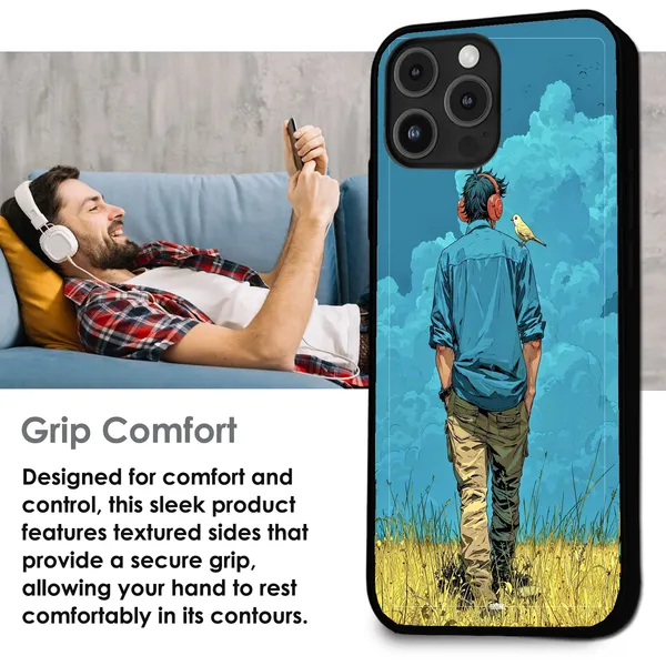 iPhone_15_Pro_Dreamer_in_Blue_Clouds_Glossy_Metal_Silicone_Case