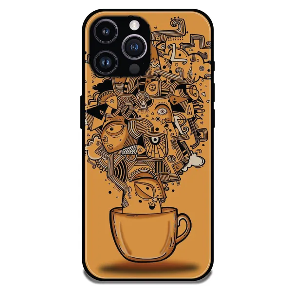 iPhone_15_Pro_Abstract_Coffee_Doodle_Glossy_Metal_Silicone_Case