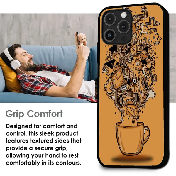 iPhone_15_Pro_Abstract_Coffee_Doodle_Glossy_Metal_Silicone_Case