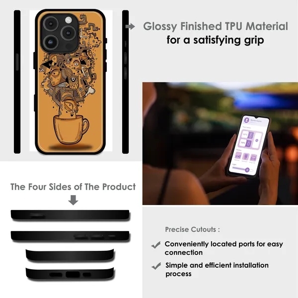 iPhone_15_Pro_Abstract_Coffee_Doodle_Glossy_Metal_Silicone_Case