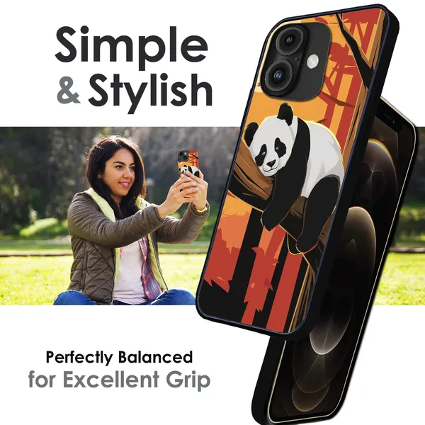 iPhone_15_Pro_Max_Sleeping_Panda_Sunset_Glossy_Metal_Silicone_Case