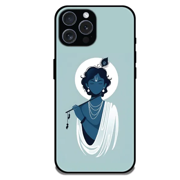 iPhone_15_Pro_Max_Minimal_Krishna_Flute_Art_Glossy_Metal_Silicone_Case
