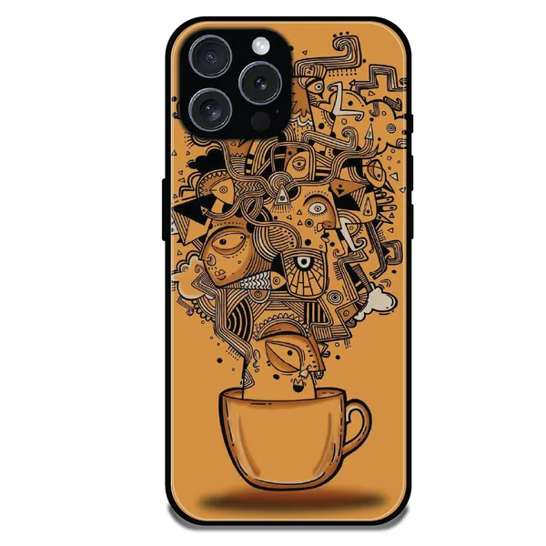 iPhone_15_Pro_Max_Abstract_Coffee_Doodle_Glossy_Metal_Silicone_Case
