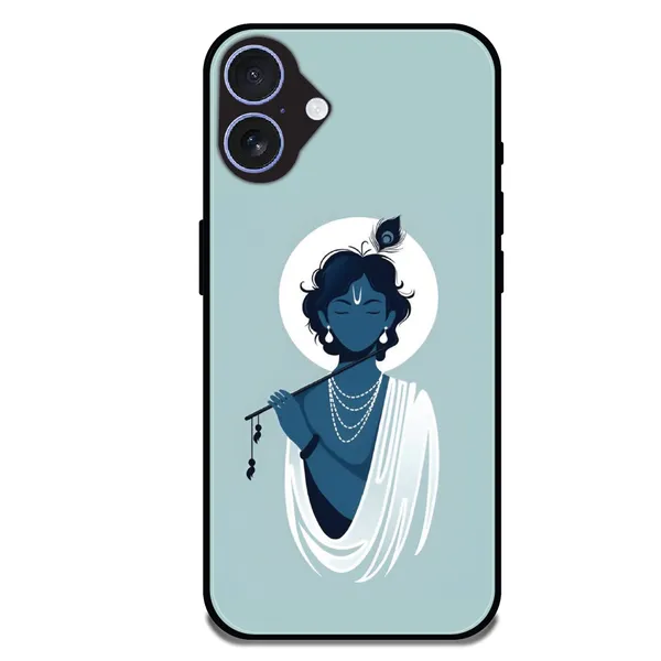 iPhone_16_Minimal_Krishna_Flute_Art_Glossy_Metal_Silicone_Case