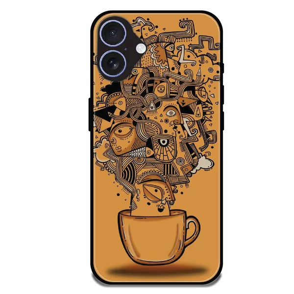 iPhone_16_Abstract_Coffee_Doodle_Glossy_Metal_Silicone_Case
