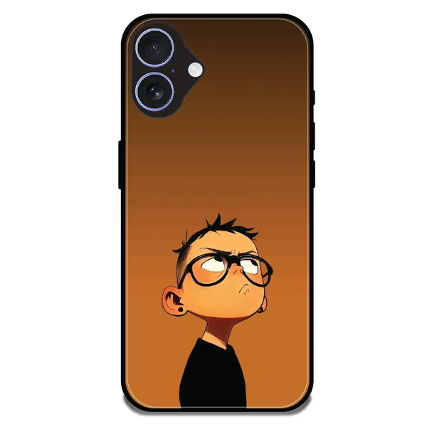 iPhone_16_Plus_Stylish_Cartoon_Boy_Glossy_Metal_Silicone_Case