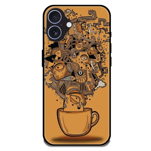 iPhone_16_Plus_Abstract_Coffee_Doodle_Glossy_Metal_Silicone_Case