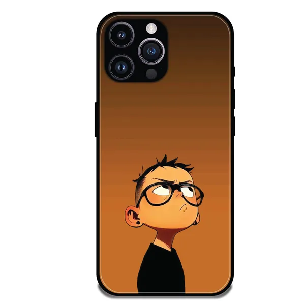 iPhone_16_Pro_Stylish_Cartoon_Boy_Glossy_Metal_Silicone_Case