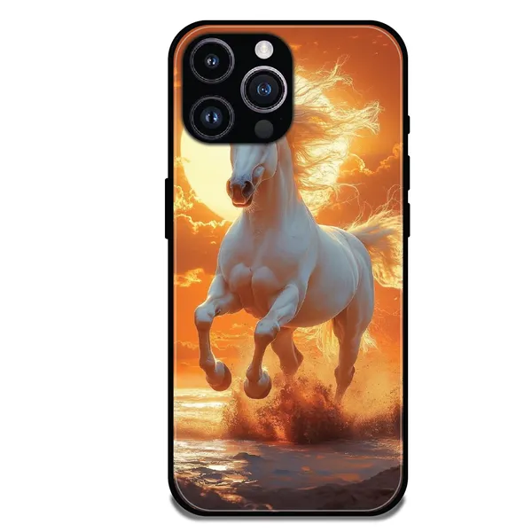 iPhone_16_Pro_Majestic_White_Horse_Sunset_Glossy_Metal_Silicone_Case