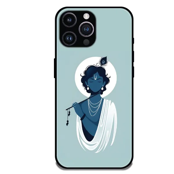 iPhone_16_Pro_Minimal_Krishna_Flute_Art_Glossy_Metal_Silicone_Case