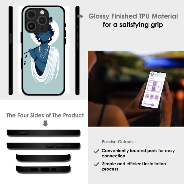 iPhone_16_Pro_Max_Minimal_Krishna_Flute_Art_Glossy_Metal_Silicone_Case