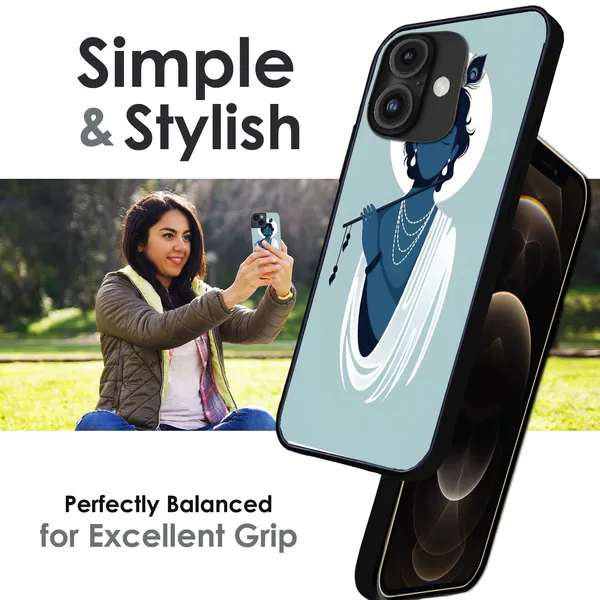 iPhone_16_Pro_Max_Minimal_Krishna_Flute_Art_Glossy_Metal_Silicone_Case