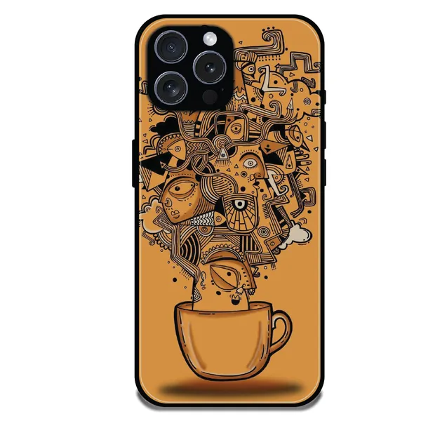 iPhone_16_Pro_Max_Abstract_Coffee_Doodle_Glossy_Metal_Silicone_Case