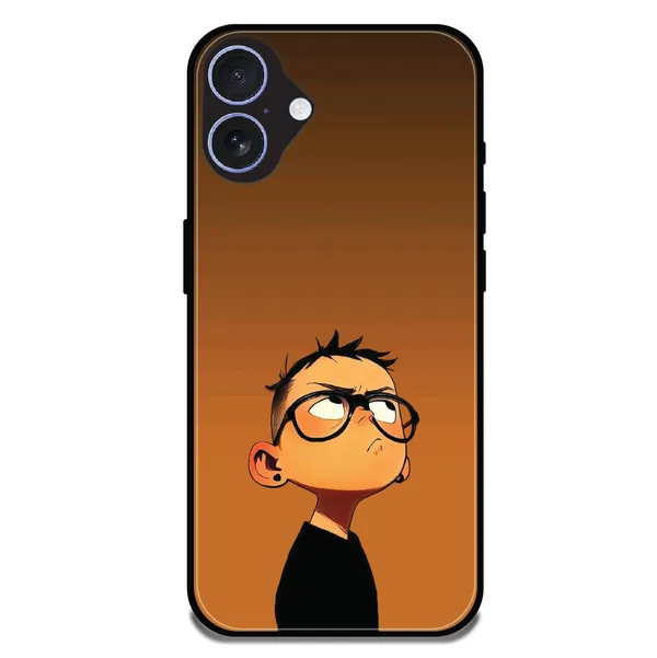 iPhone_17_Stylish_Cartoon_Boy_Glossy_Metal_Silicone_Case