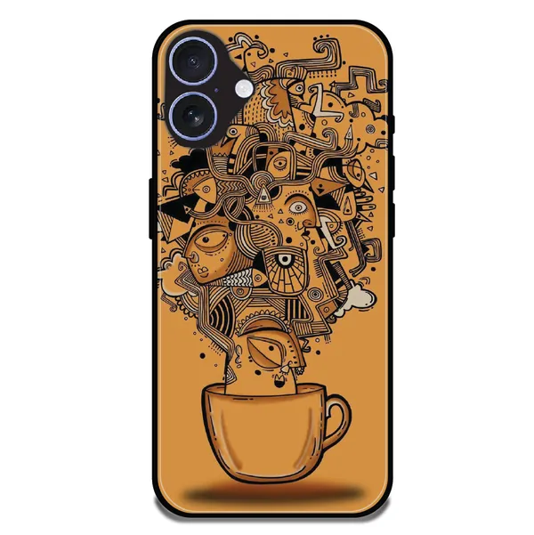 iPhone_17_Abstract_Coffee_Doodle_Glossy_Metal_Silicone_Case