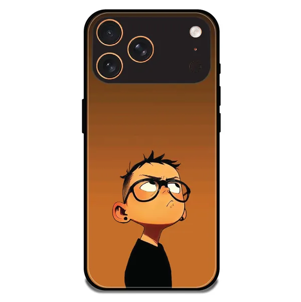 iPhone_17_Pro_Stylish_Cartoon_Boy_Glossy_Metal_Silicone_Case