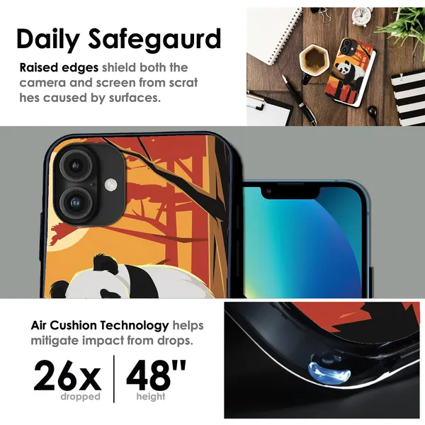 iPhone_17_Pro_Max_Sleeping_Panda_Sunset_Glossy_Metal_Silicone_Case