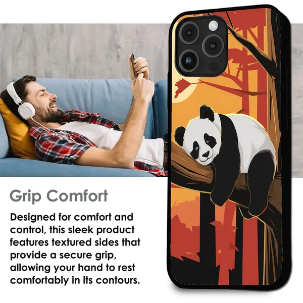 iPhone_17_Pro_Max_Sleeping_Panda_Sunset_Glossy_Metal_Silicone_Case